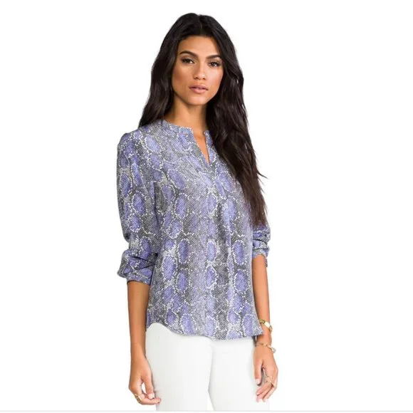 Joie Tops Joie Silk Peterson B Blouse In Neptune Poshmark